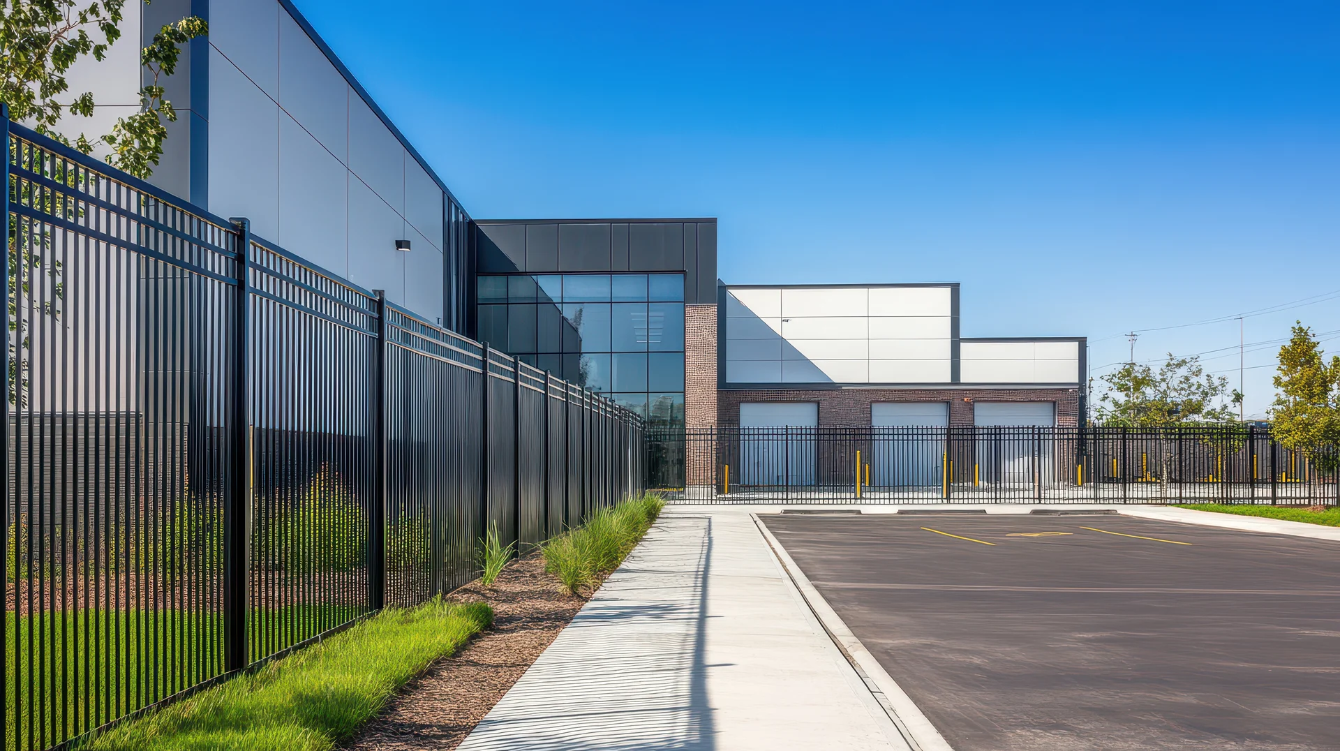 Heavy-duty galvanized steel guardrail installation