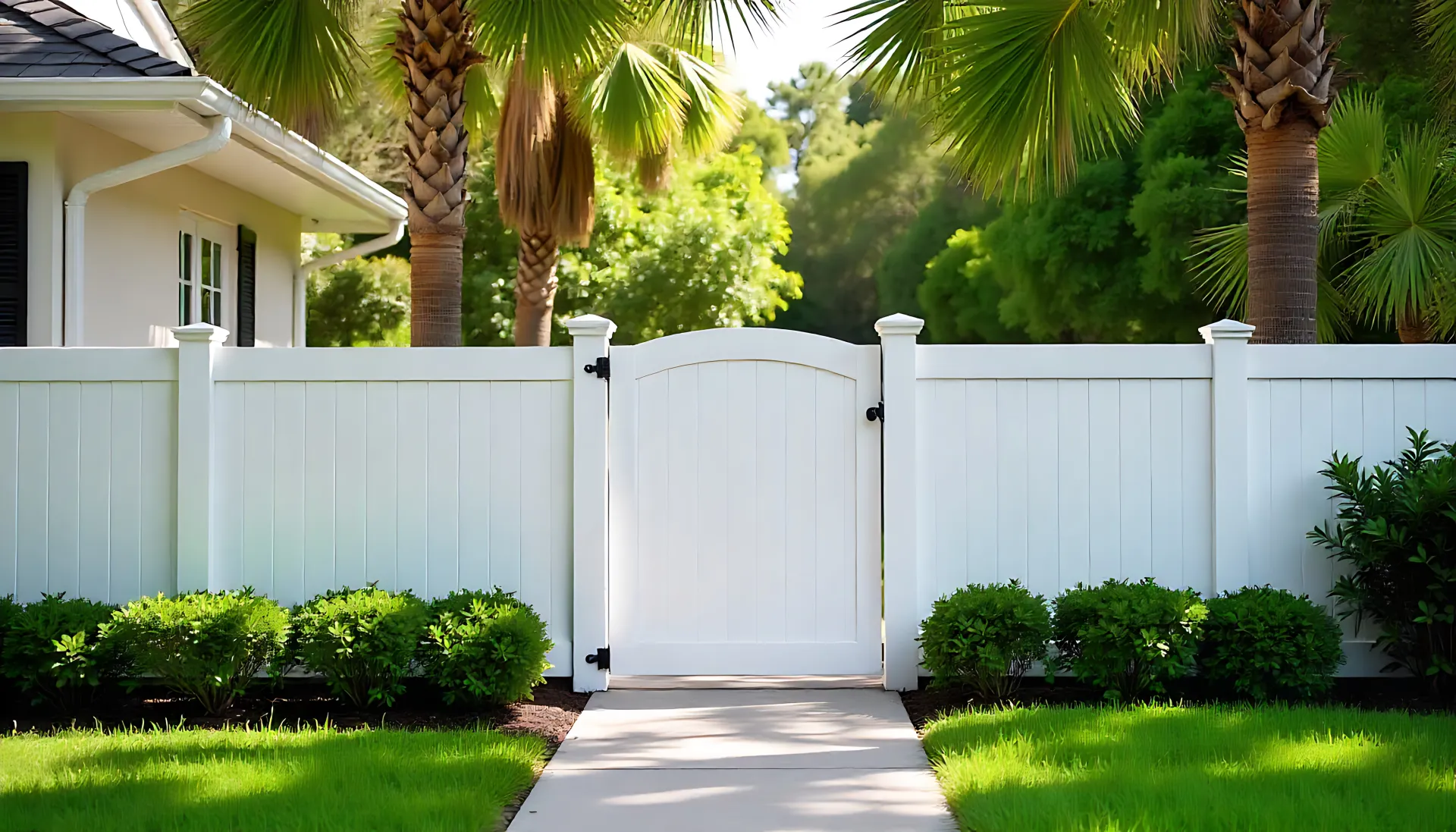 Heavy-duty custom wood privacy fence built with pressure-treated lumber and deep concrete footings in Brevard County